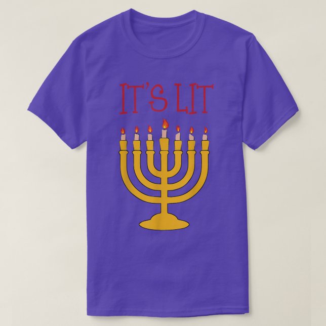 T-shirt It's Lit Menorah Hanukkah Chanukah  (Design devant)