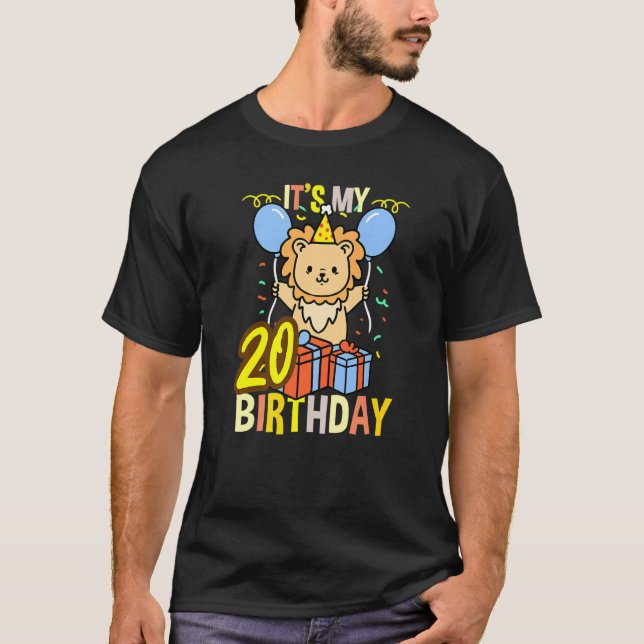 T-shirt Its My 20th Birthday Lion (Devant)