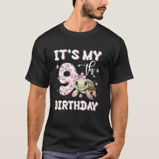 T-shirt It's My 9th Birthday Cute Turtle Sea Fish Ocean An