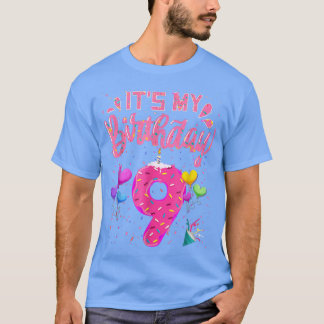 T-shirt It's My 9th Birthday Doughnut Happy 9 Years Old Gi