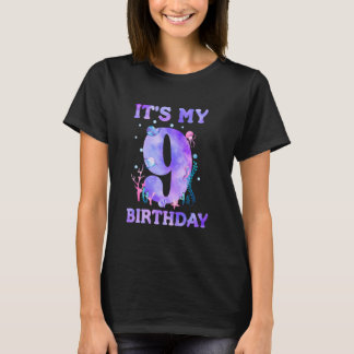 T-shirt It's My 9th Birthday Girl Ocean 9 Years Old Sea Fi