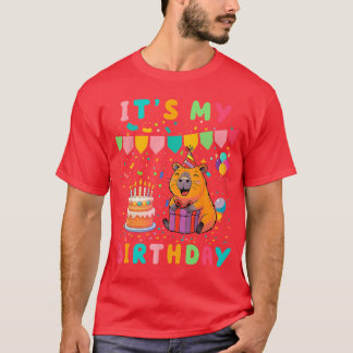 T-shirt Its My Birthday Girls Capybara Lovers Birthday Par