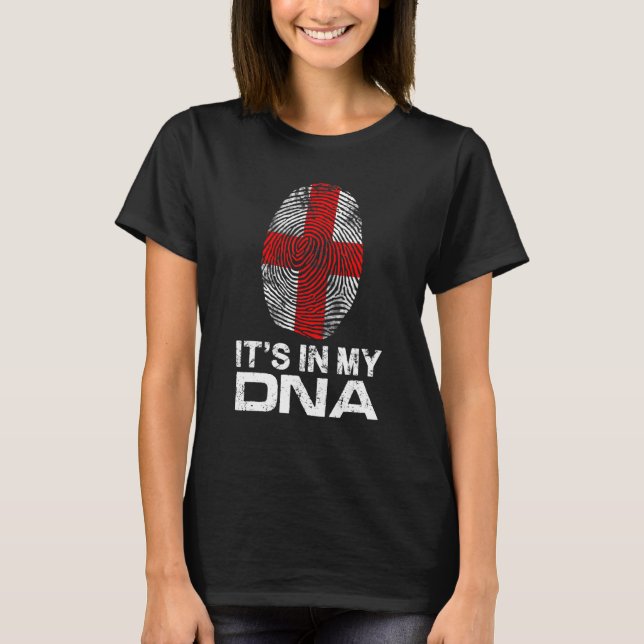T-shirt IT'S MY DNA IN flag national pride fingerprint Eng (Devant)