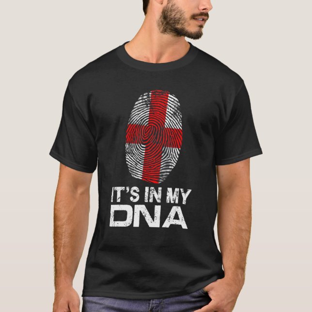 T-shirt IT'S MY DNA IN flag national pride fingerprint Eng (Devant)