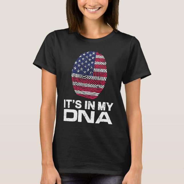 T-shirt IT'S MY DNA IN Flag National Pride Fingerprint Nat (Devant)