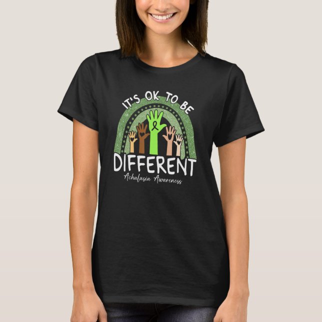 T-shirt It's Ok To Be Different Achalasia Awareness Lime G (Devant)