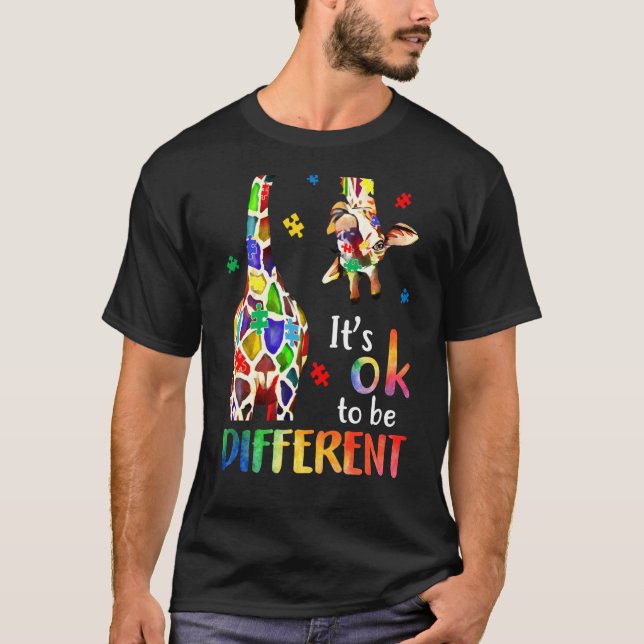 T-shirt Its Ok To Be Different Autism Awareness Puzzle Pie (Devant)