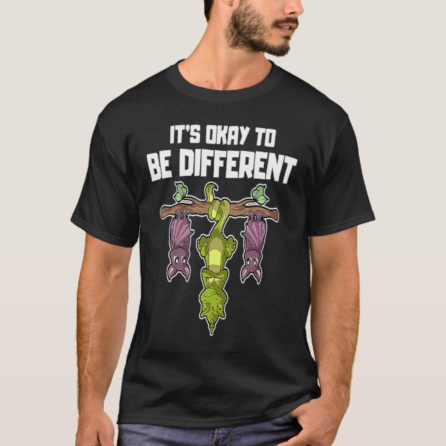 T-shirt It's okay to be different Sei Anders Chameleon Bat (Devant)