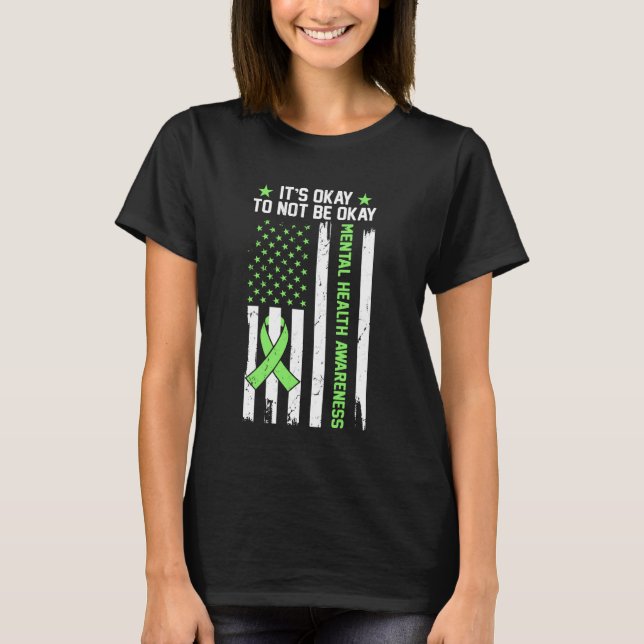 T-shirt It's Okay to Not Be Okay USA Flag Mental Health Aw (Devant)