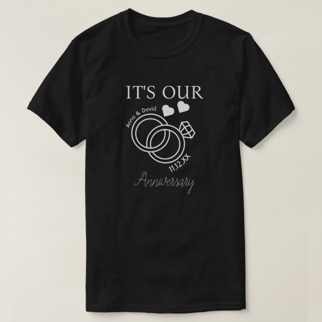 T-shirt It's Our Anniversary Wedding Gift For New Couple (Design devant)