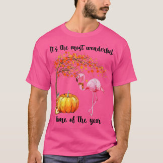 T-shirt It's The Most Wonderful Autumn Time Flamingo Scarf