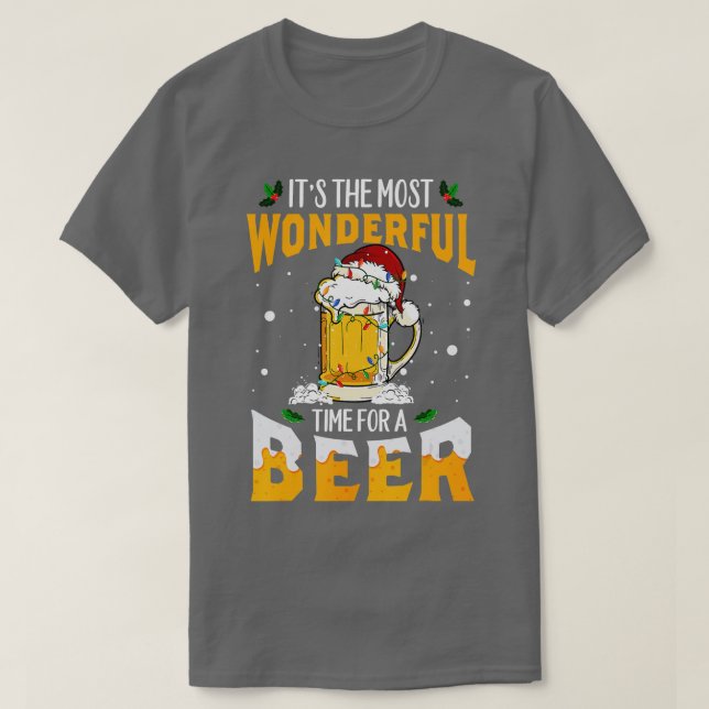 T-shirt Its The Most Wonderful Time For A Beer Christmas S (Design devant)