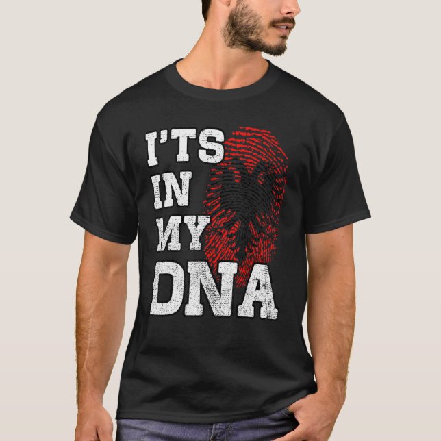 T-shirt Itu2019s In My DNA Albanian Fingerprint Proud Alba (Devant)
