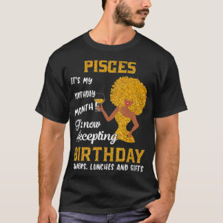 T-shirt Itu2019s My Birthday Black Women Pisces Zodiac Gi