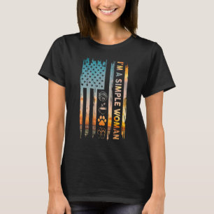 T-shirt Iu2019m Une Simple Femme Pêche Drapeau Américain C