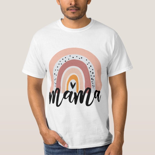 T-shirt IVF Twins Mama Boho Rainbow Cute Pregnancy Twins  (Devant)