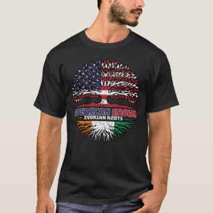 T-shirt Ivory Coast Ivorian American USA Tree Roots Flag