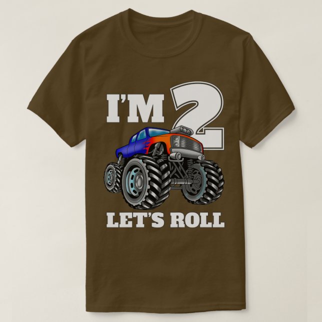 T-shirt Ix27m 2 Letx27s Roll Monster Truck 2e Anniversaire (Design devant)