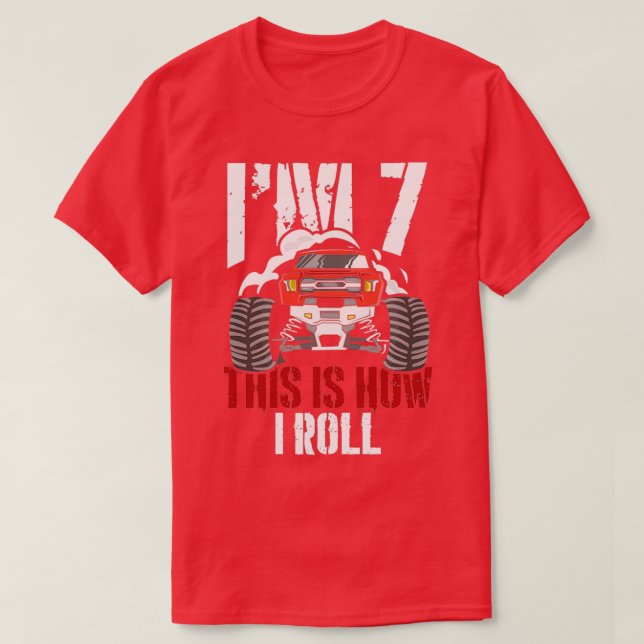 T-shirt Ix27m 7 C'Est Comme Ça Que Je Roule 7 Ans Truck Ra (Design devant)