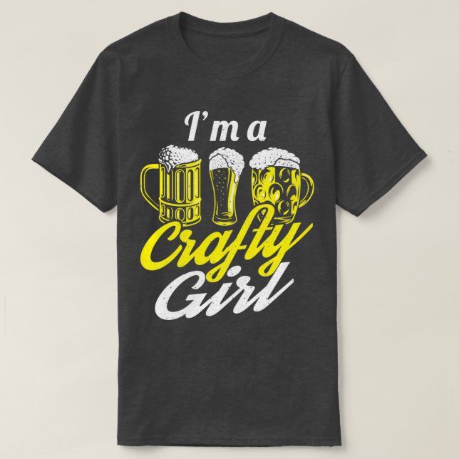 T-shirt Ix27m A Crafty Girl Craft Bière Maison Brassage T (Design devant)