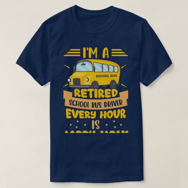 T-shirt Ix27M A Retraité Conducteur De Bus Scolaire Jaune  (Design devant)