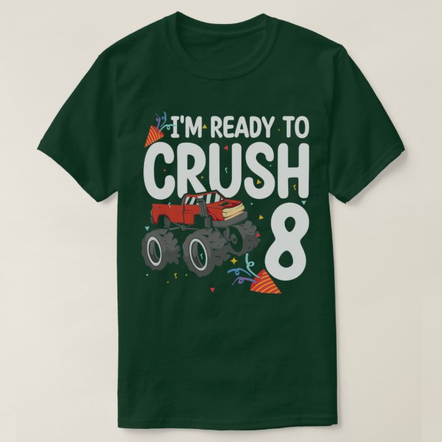 T-shirt Ix27M Prêt À Écraser Truck Lover 8 Ans 8E B (Design devant)