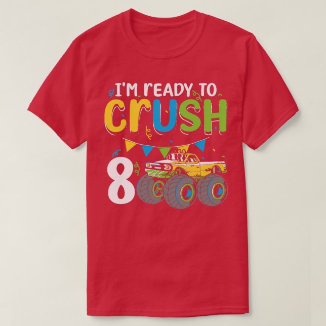 T-shirt Ix27M Prêt À Écraser Truck Lover 8 Ans 8E B (Design devant)