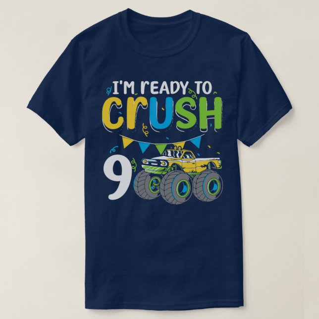 T-shirt Ix27M Prêt À Écraser Truck Lover 9 Ans 9e B (Design devant)