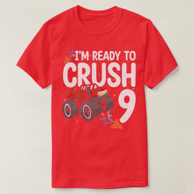 T-shirt Ix27M Prêt À Écraser Truck Lover 9 Ans 9e B (Design devant)