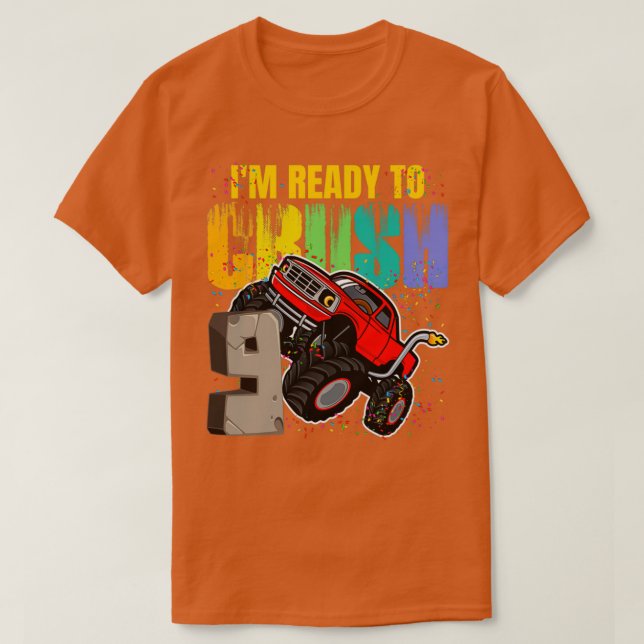 T-shirt Ix27M Prêt À Écraser Truck Lover 9 Ans 9e B (Design devant)