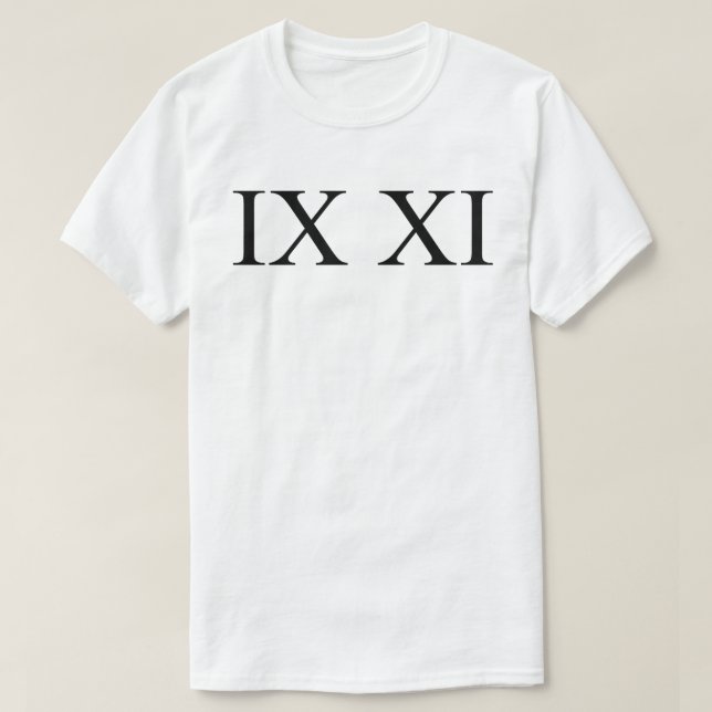 T-shirt IX XI (chiffres romains 9 11) (Design devant)