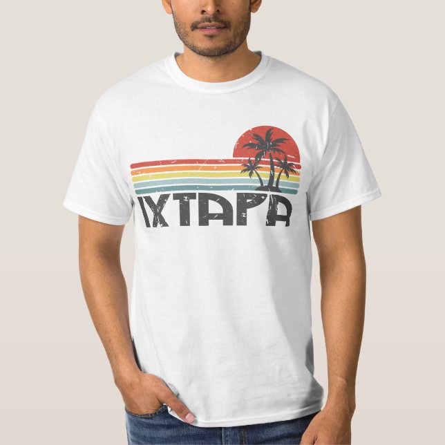 T-shirt Ixtapa Mexique - Plage mexicaine Retro Sunset Vint (Devant)