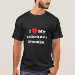 T-shirt J♥️aime My Labrador Poodle<br><div class="desc">T-shirt classique pour homme en couleur noire et en lettres en couleur blanche et vêtements de mode décontractés et amusants imprimés avec phrase de texte modèle personnalisable J'♥️ aime My Labrador Poodle sur Casquettes, chemises et produits pour animaux de compagnie par TheFabricSeal imprimer sur demande boutique à Zazzle.com #ZazzleMade https://www.zazzle.com/store/thefabricseal...</div>