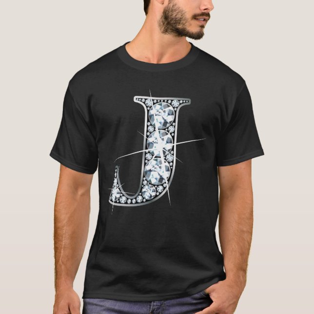 T-shirt "J" Faux-"Diamond Bling" (Devant)