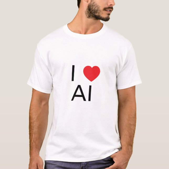 T-shirt J' ❤️ l'IA (Devant)