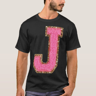 T-shirt J - Parties scintillant Bubblegum Varsity Lettre P