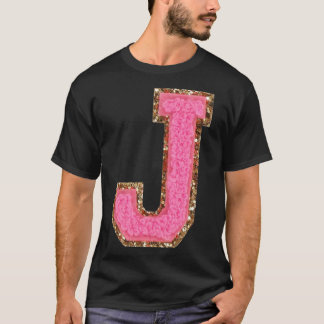 T-shirt J - Parties scintillant Bubblegum Varsity Lettre P