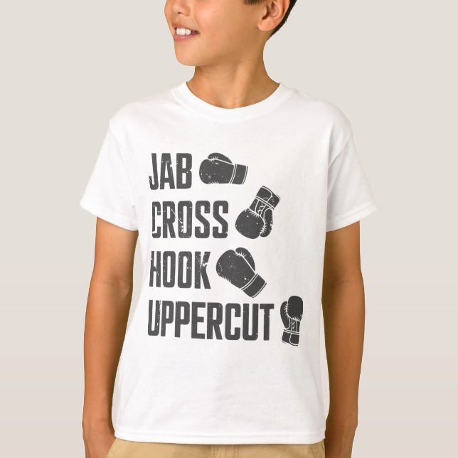 T-shirt Jab Cross Hook Uppercut Drôle de Coach de Boxe Ent (Devant)