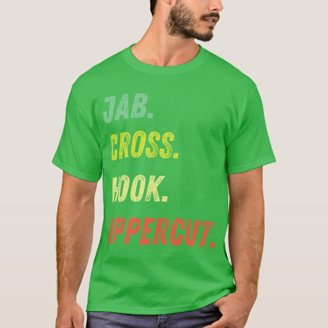 T-shirt Jab Cross Hook Uppercut Unis retro (Devant)