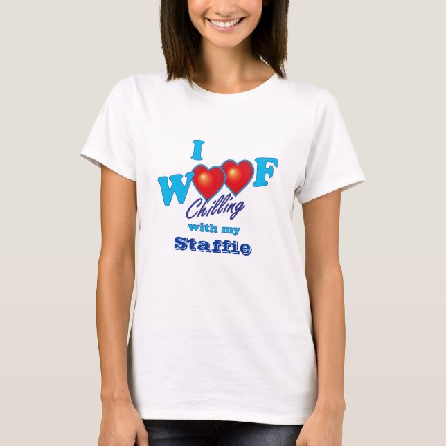 T-shirt J'aboie Staffies (Devant)