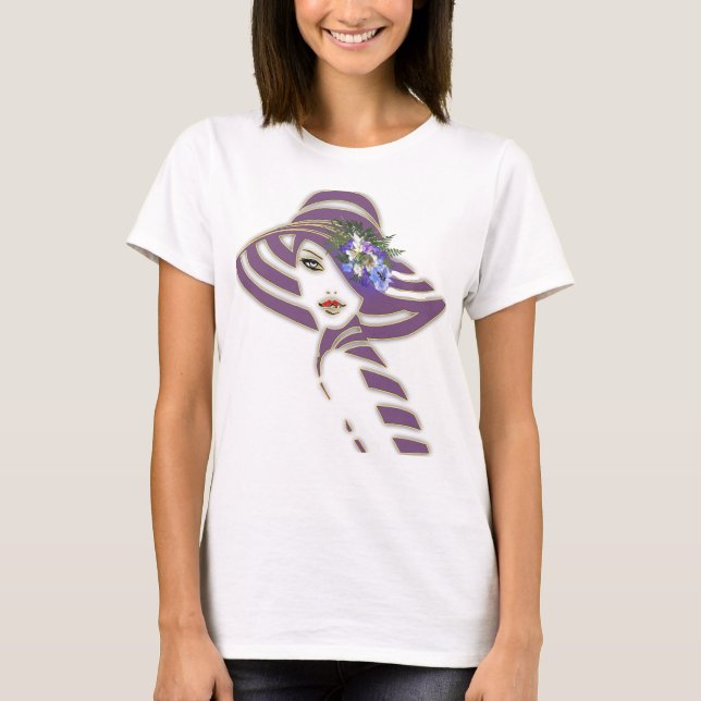 T-shirt Jacaranda Blooms & Lily Bouquet (Devant)