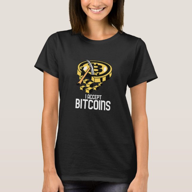 T-shirt J'Accepte Bitcoin Avec Bitcoins Graphique Crypto C (Devant)