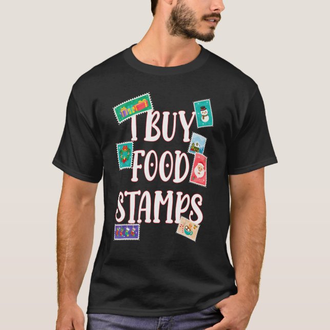 T-shirt J'achète des timbres alimentaires sur le dos (Devant)