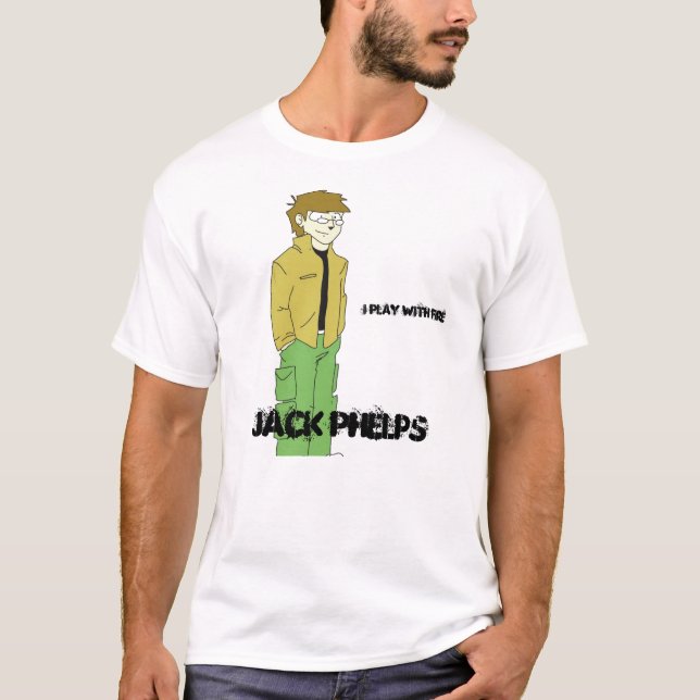 T-shirt Jack cartoonized, Jack Phelps, je jouent avec le (Devant)
