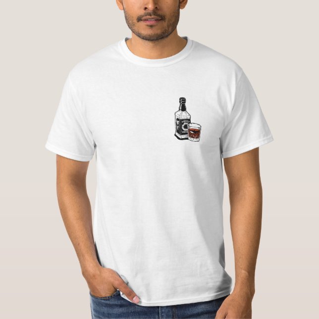 T-shirt Jack Daniels inspiré Whiskey Illustration Sticker (Devant)