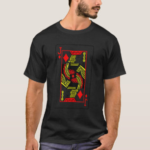 T-shirt Jack de Carreaux Jeux de Cartes de Poker Cartes Bl