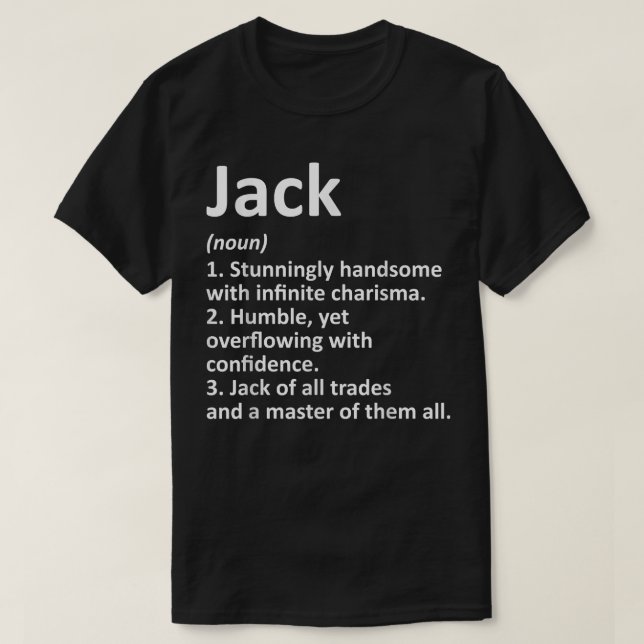T-shirt JACK Définition Nom personnalisé Amusant Anniversa (Design devant)