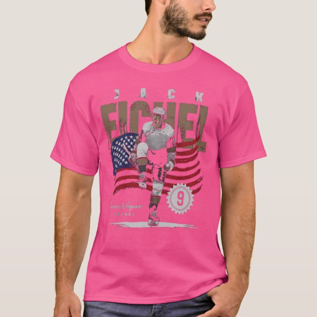 T-shirt Jack Eichel Vegas Avec American Flag Pride (Devant)