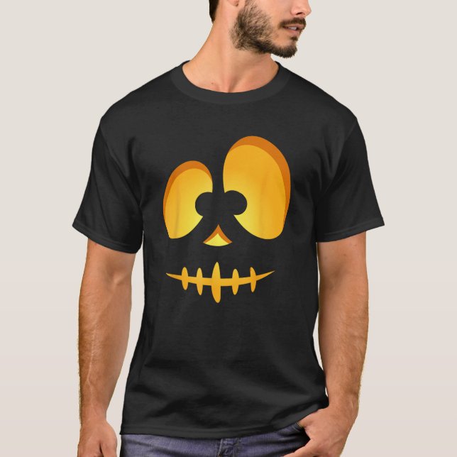 T-shirt Jack-o'-lantern Carved Citrouille sculpté Scull Ha (Devant)