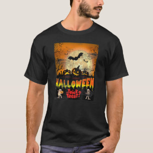 T-shirt Jack-o'-lantern Cimetière Citrouille sculpté Hallo